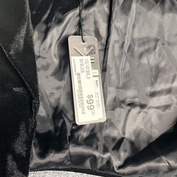 Kardashian Kollection Black Velvet Cropped Jacket Size Small - Picture 5 of 9